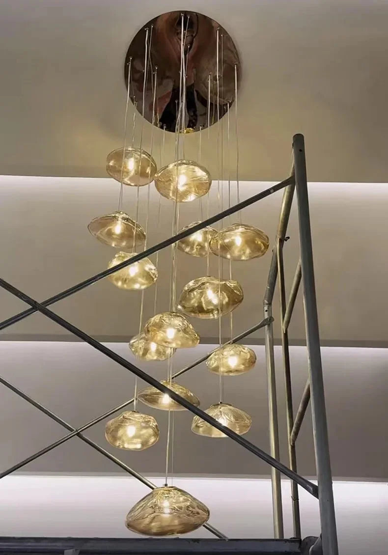 Modern Light Luxury Home Decoration LED Chandelier Staircase Light Living Room Chandelier Indoor Lighting