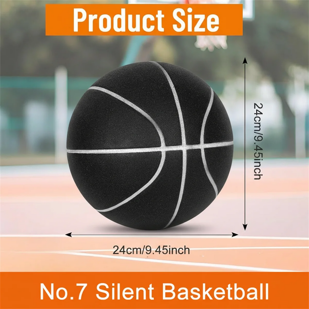 High-Density Silent Indoor Basketball, Airless PU Foam Construction for Noiseless Dribble Indoor Training Ball Size 7--29 inch