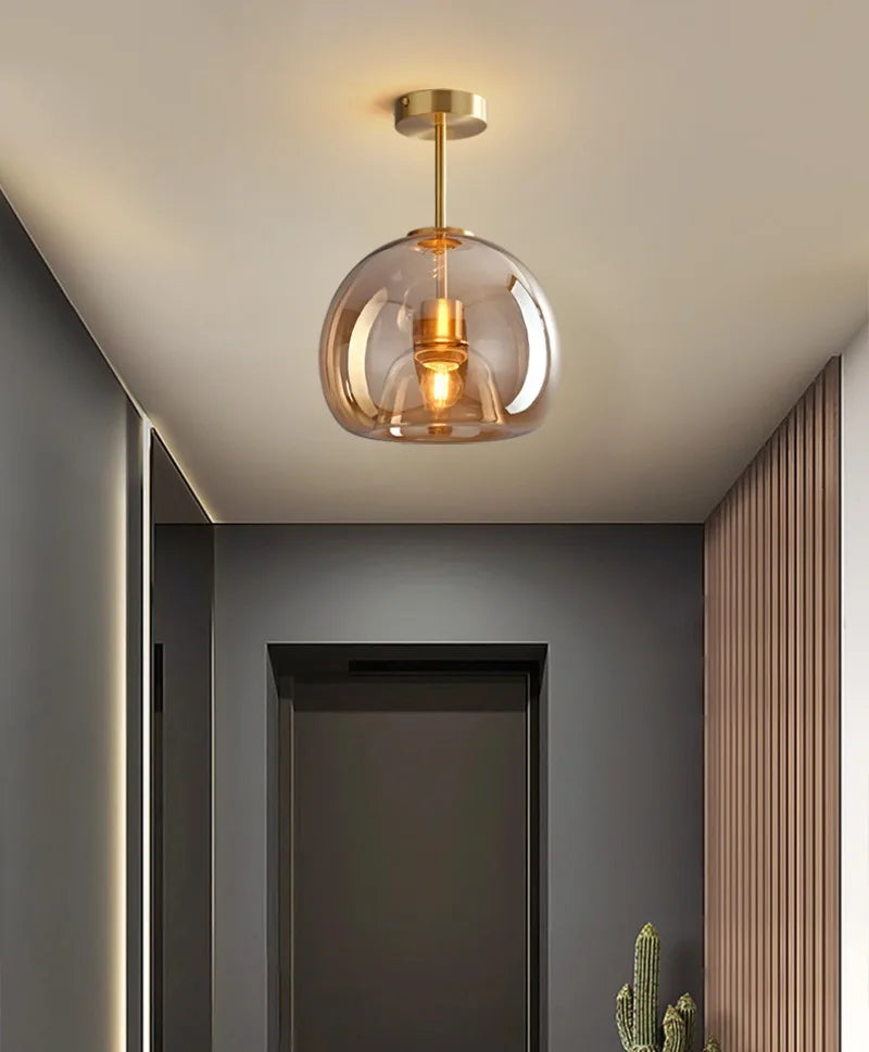 Nordic Modern Glass Ceiling Lamp Bedroom Bedside Restaurant Kitchen Bar Island  Hanging Led Chandelier Lights Indoor Lighting