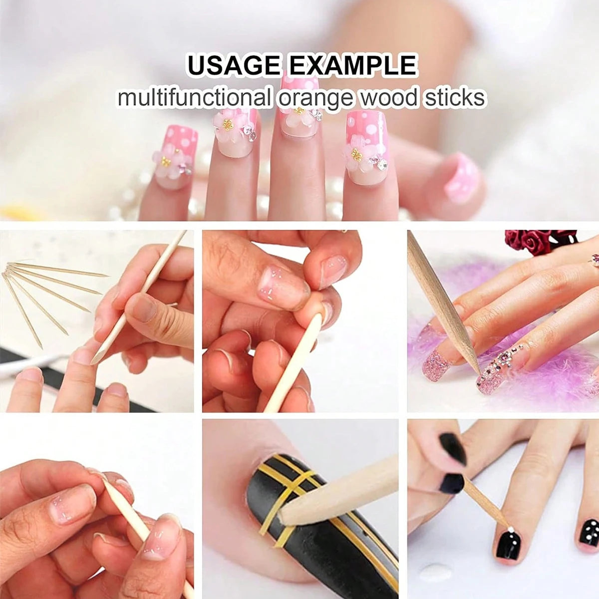 Manicure Kits, Individually Package 3pcs Press on Nail Kit - Nail Stick, Nail File, Nail Buffer for Salon Business Home