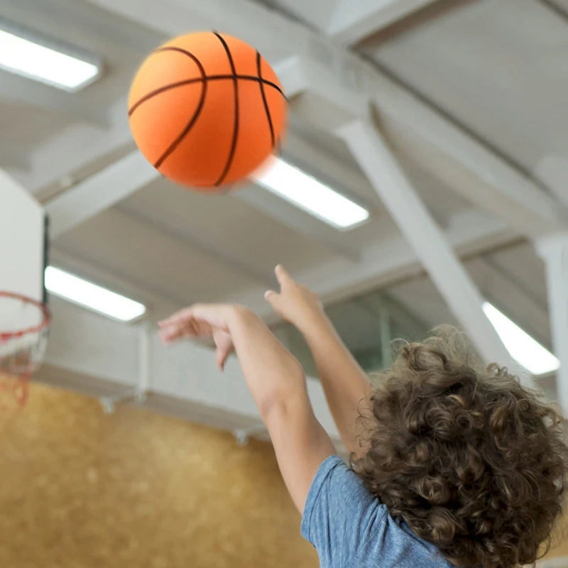 【YY26】18/21/24cm Bouncing Mute Ball Indoor Silent Basketball With Hoop High-Resilience Lightweight Mini Basketball Kids Gifts