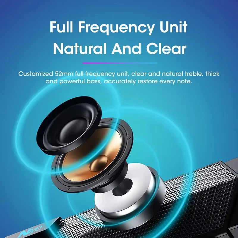 Bluetooth Bar Speaker for Home Audio and Video Wired Wireless 4D Surround Sound Subwoofer RGB Speaker for TV PC