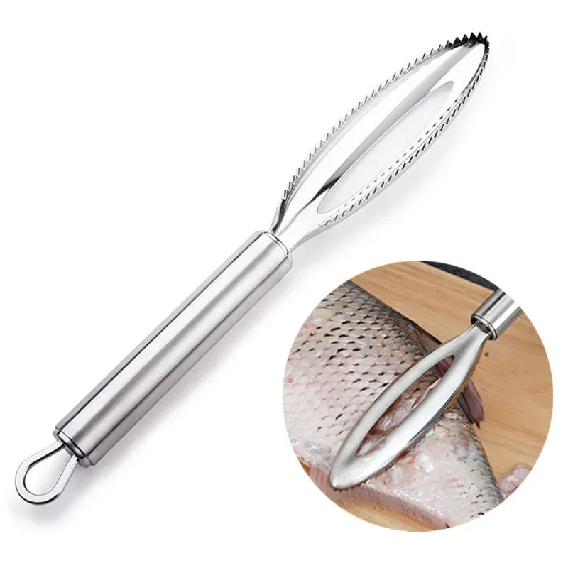 Stainless Steel Fish Cleaning Knife Skinner Fish Skin Scraper Scales Fishing Cleaning Kitchen Cooking Kitchen Gadget