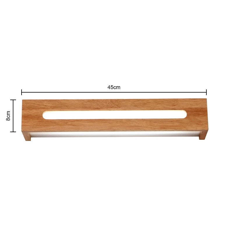 Modern Bathroom Mirror Wall Lamps Nordic Solid Wooden LED Sconce light   Linear Bedroom bedside Corridor staircase Lighting