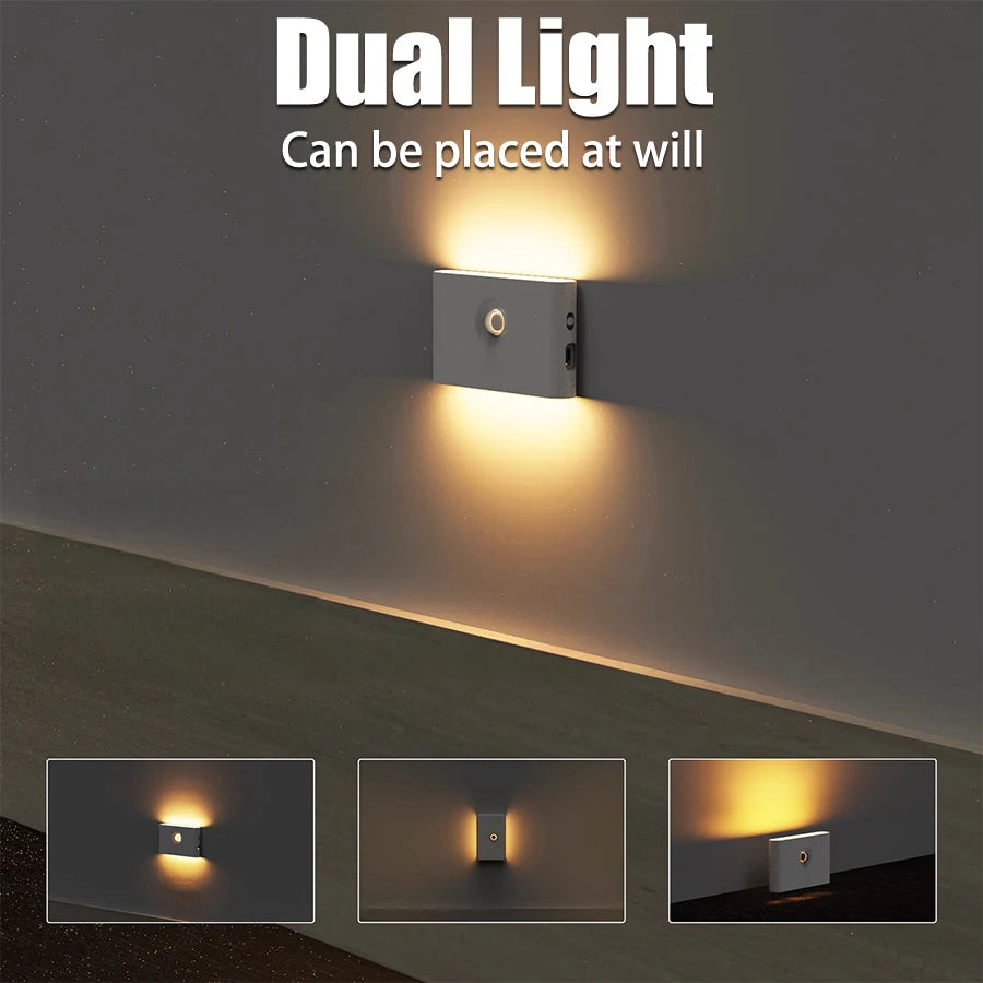 Motion Sensor Night Light Wireless/EU Plug Wall Lamp LED Indoor Lighting,Bedroom Bathroom Corridor Stairway Cabinet Auto ON/OFF