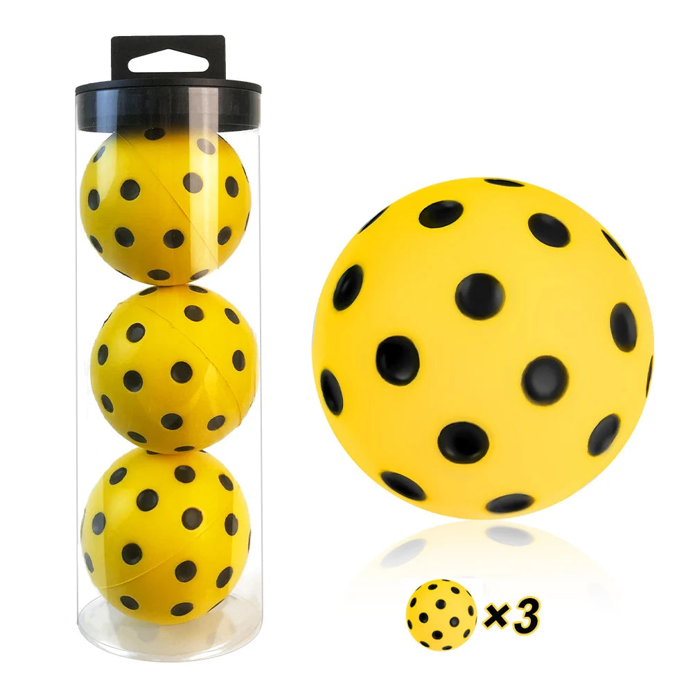 3Pcs/Box Quiet Foam Pickleballs Perfect for Indoor & Outdoor Practice & Training PU Foam Material for Reduced Noise 2 Colors