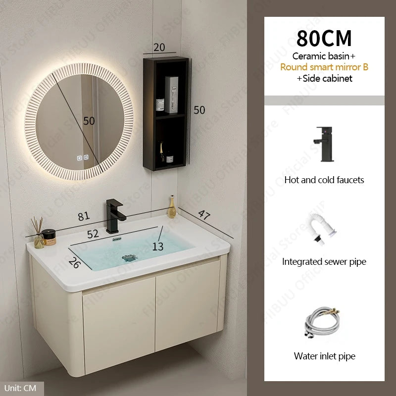 Modern Bathroom Vanity Wall Mounted Bathroom Storage Cabinet, High-Definition Mirror Integrated Bathroom Furniture Accessories