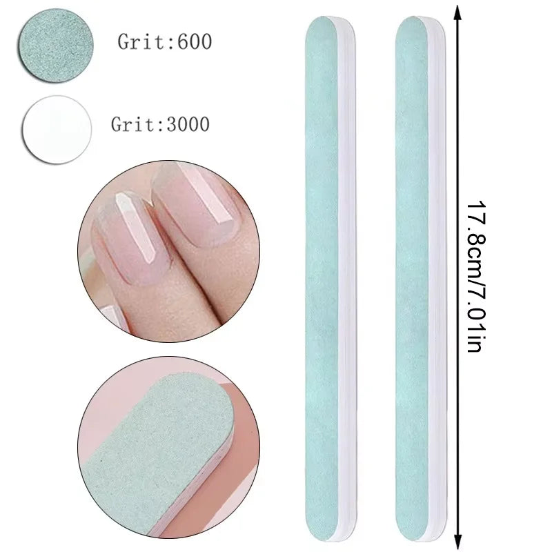 LINMANDA 10Pcs Nail Care Kit: Nail File Nail Polishing Block Cuticle Trimmer Cuticle Pusher Brush Suitable for Home Use