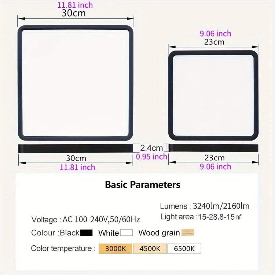 23/30cm Modern LED Ceiling Light Waterproof Dustproof Triple Proof for Kitchen Bedroom Bathroom Living Room Indoor Home Lighting