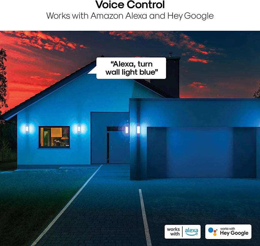 Smart WiFi LED Wall Lamp Indoor outdoor with Alexa Remote Control  RGBCW Wall Light for House Porch Front Door