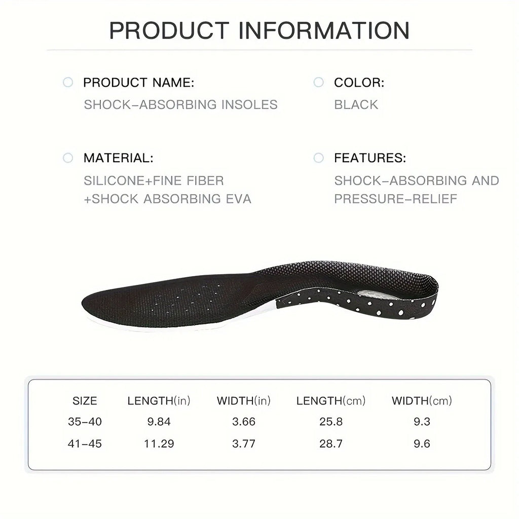 Pair of Unisex Sports Insoles Sweat-Absorbing Air Cushion Soft Sole Comfortable for Basketball And Work
