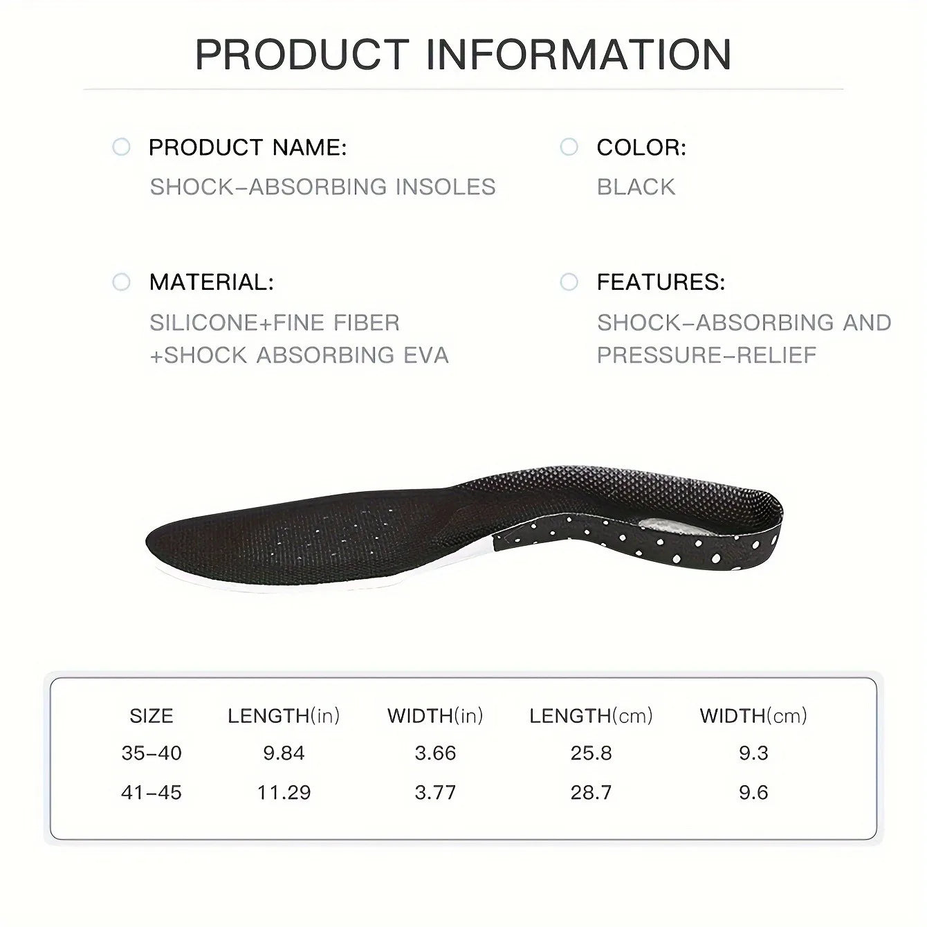 Pair of Unisex Sports Insoles Sweat-Absorbing Air Cushion Soft Sole Comfortable for Basketball And Work