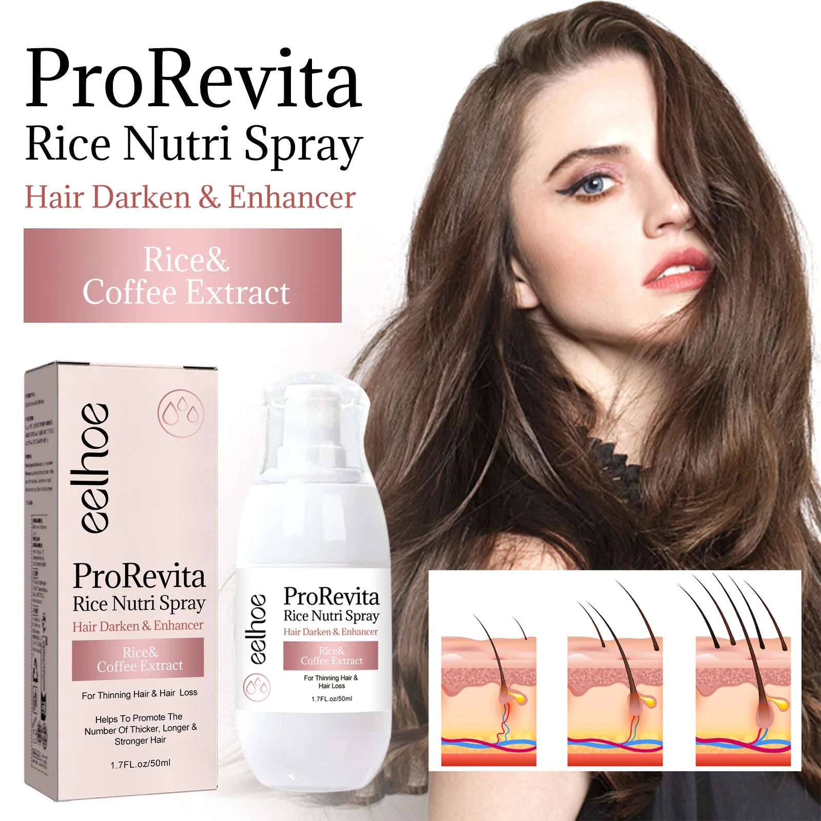 Rice Hair Care Spray Strong Hair Moisturizing Scalp Supple Nourishing Lustrous Moisturizing Hair Care