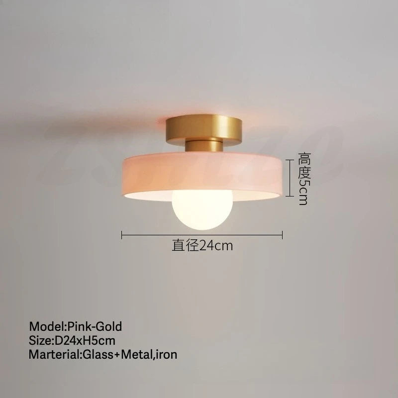 Vintage Glass LED Ceiling Light Indoor Aisle Corridor Hallway Lighting for Living Room Dining Room Bedroom Modern Ceiling Lamps