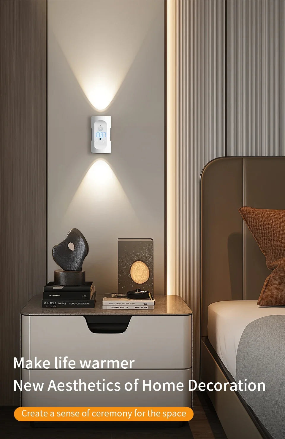 Motion Sensor LED Wall Light 3 Colors Wireless Magnetic Double Head Spotlight For Bedroom Living Room Closet Stairs Lighting