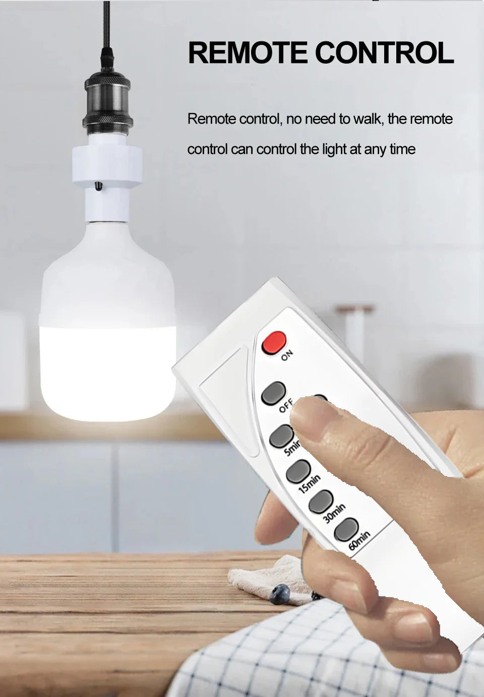 2026 Smart LED Lampholder E27 AC85-265V with Infrared Remote, Timer, Color Changing, Universal Socket, Easy Install for Home Use