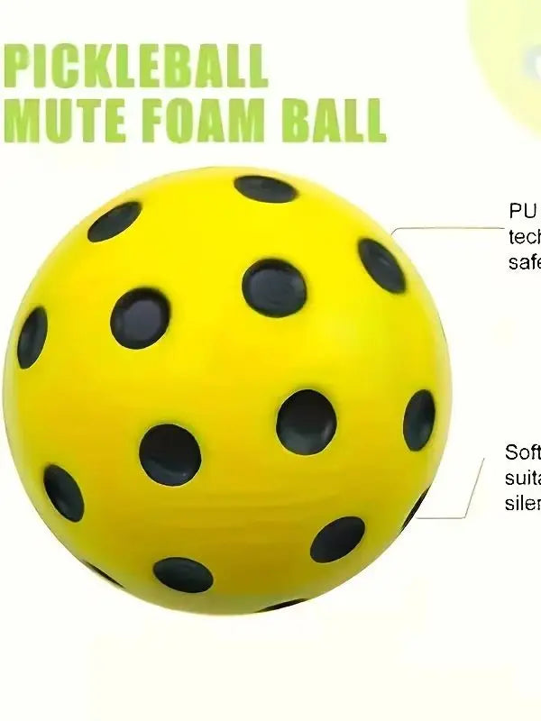 1PC Silent Pickleball Indoor Entertainment Silent Practice Ball PU Foam High Bounce Resistance Not Disturbing People
