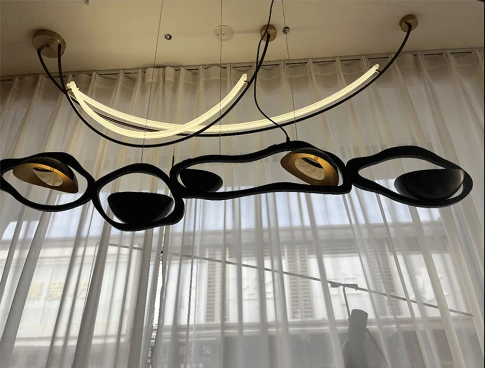 Modern LED home interior lighting ceiling chandelier, metal lustre, dimmable, suitable for living room lighting