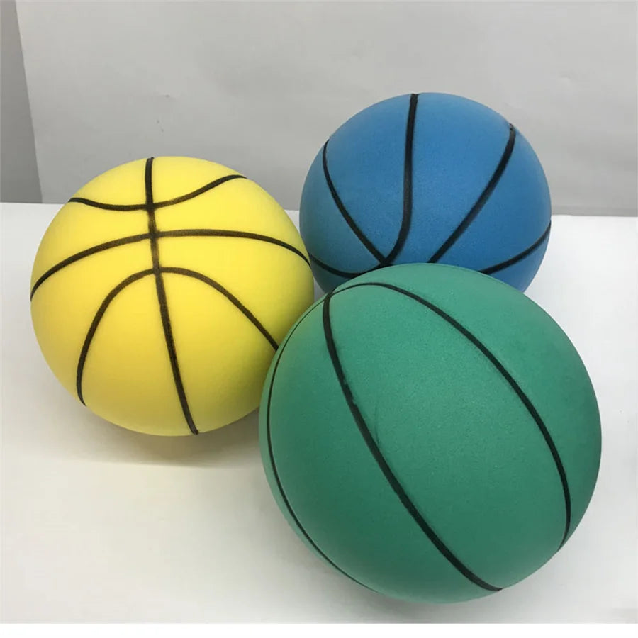 Silent Basketball High Density Soft PU Foam Squeezable Ball Indoor Mute Bouncing Basketball Quiet No Noise Children Sports Toys