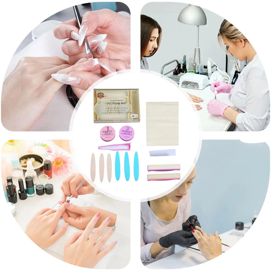 Nail Manicure Kit with Buffer Shine Pedicure Kit Natural Nail Prep Set for Women for Women Girls Beginner Home Salon Daily Party