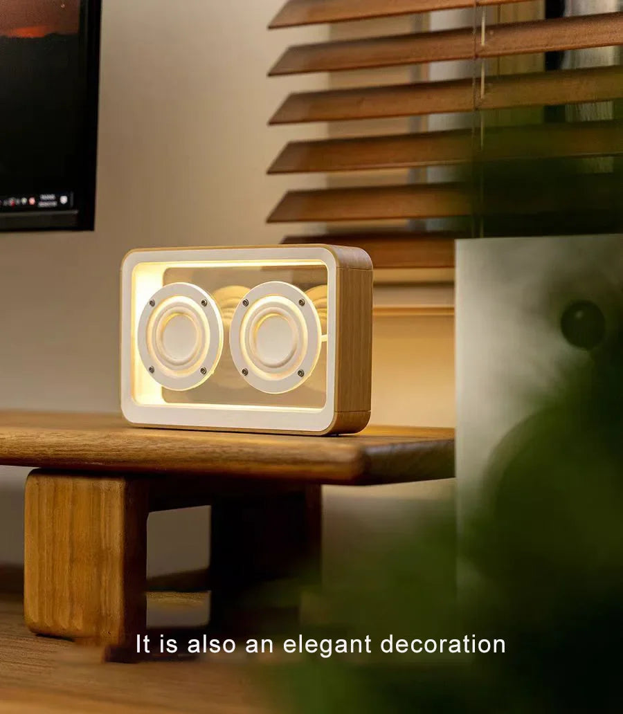 Creative Transparent Bluetooth Speaker with Dual Horn Clear Sound Quality Desktop Decoration Home Mini Audio Reading Light