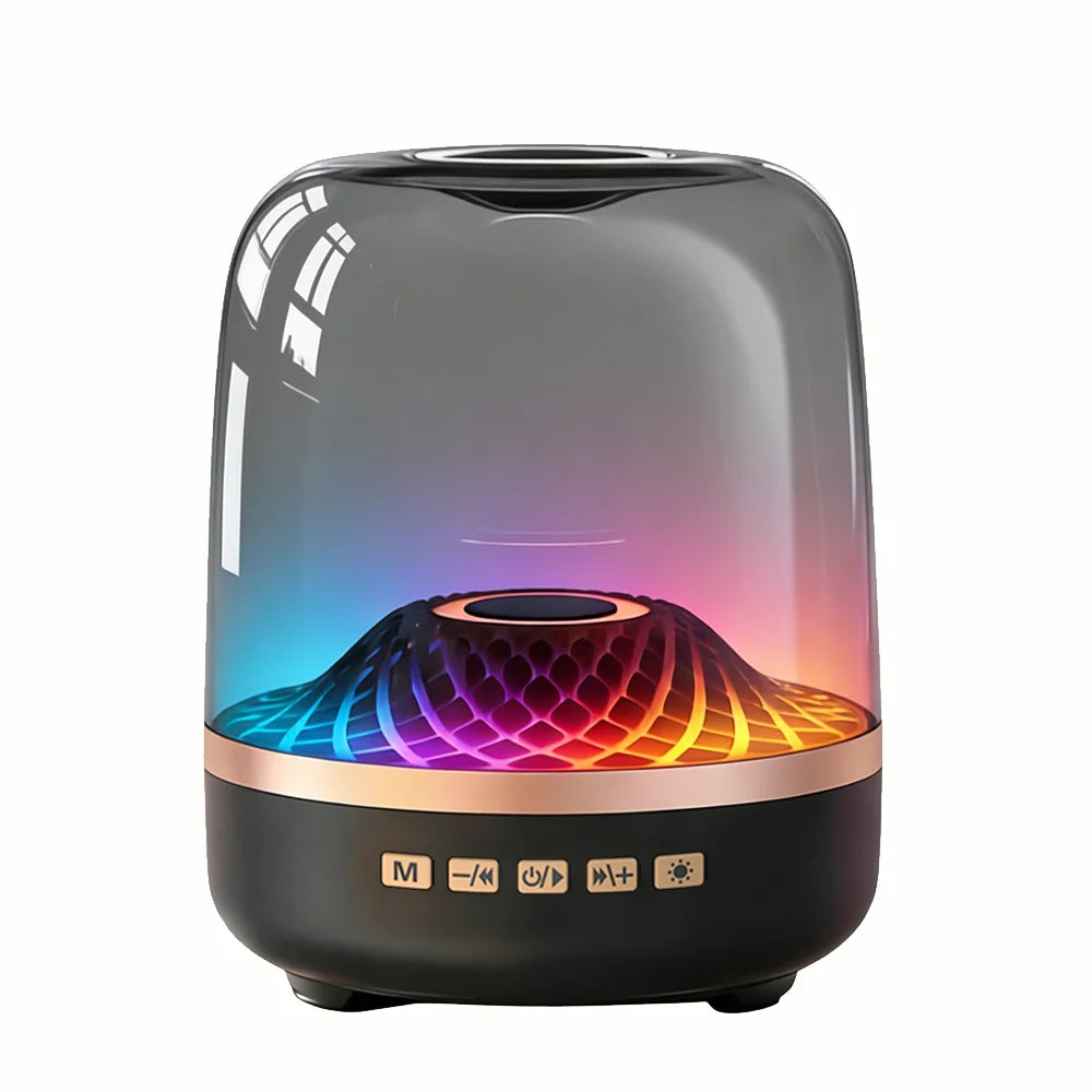 Powerful Bluetooth Speaker, Bass Wireless, LED Light, Outdoor Speakers, Subwoofer,Transparent Warehouse Surround Sound Speakers