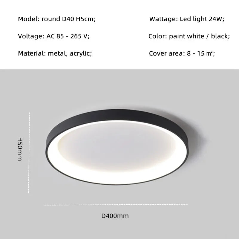 Modern Round Smart Led Ceiling Lamp Lighting Living Room Bedroom Dimmable Simple Ceiling Lights Home Decor Lighting Lamp Fixture