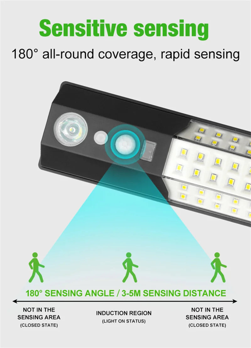 Solar Lights Outdoor Motion Sensor 158LED Flood Lights with Remote Control IP65 Dusk to Dawn Security Spot Lamp For Garden Fence