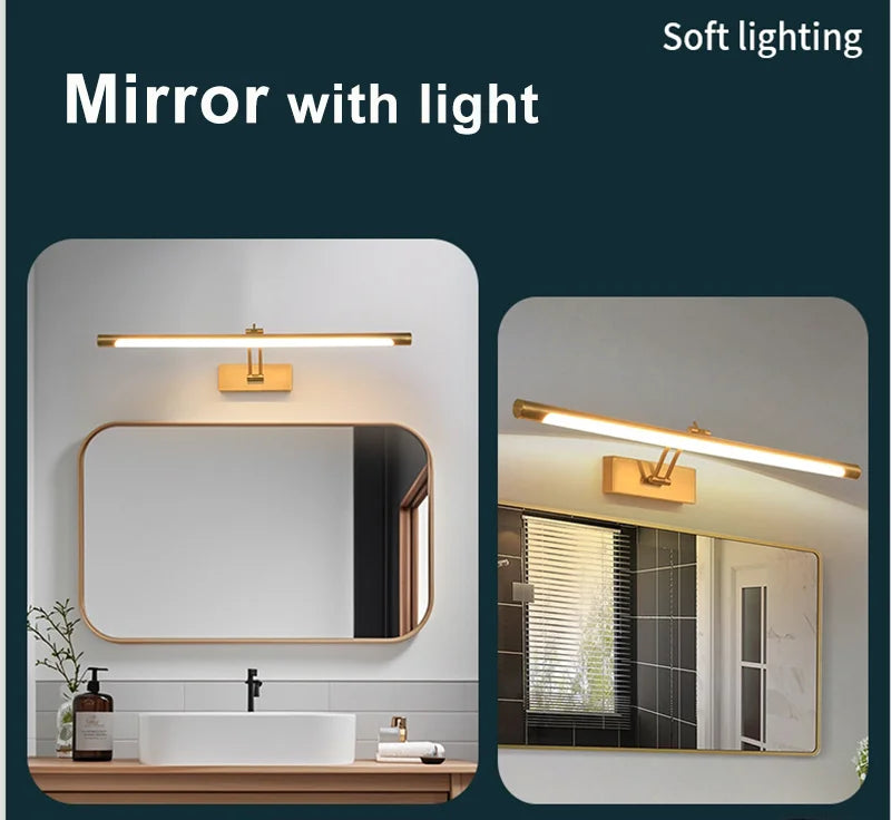 Mirror Wall Lamps Bathroom Modern Wall Lights Toilet Wall Mounted Lighting Fixtures Sconces Indoor Bedroom 12W 40 CM