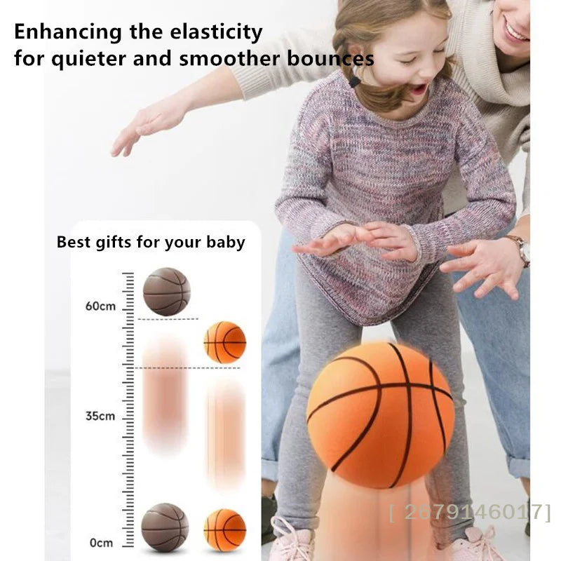 【YY26】18/21/24cm Bouncing Mute Ball Indoor Silent Basketball With Hoop High-Resilience Lightweight Mini Basketball Kids Gifts