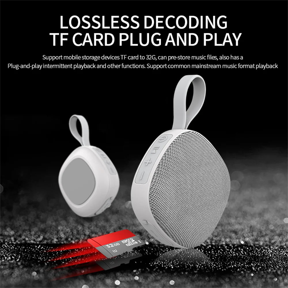Portable Bluetooth Speakers Wireless Waterproof IPX6 TWS Fabric Mini Subwoofer Card Magnet Small Stereo Audio Player