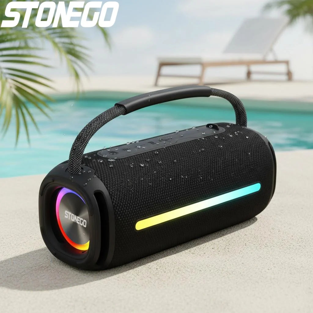 Portable Bluetooth 5.3 Speaker RGB Lantern Waterproof Outdoor IPX6 High Power Audio Subwoofer