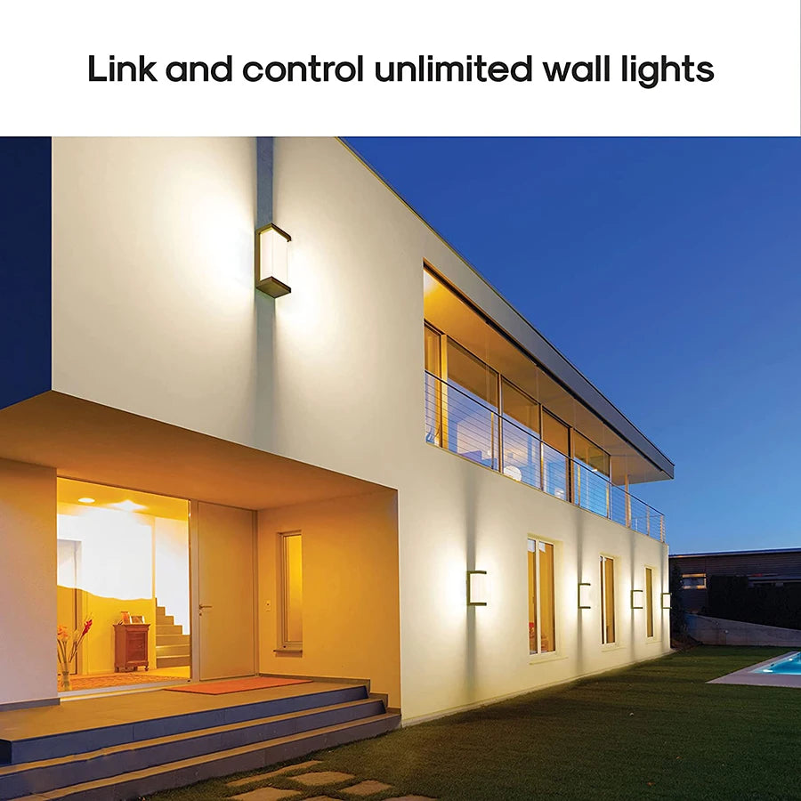 Smart WiFi LED Wall Lamp Indoor outdoor with Alexa Remote Control  RGBCW Wall Light for House Porch Front Door