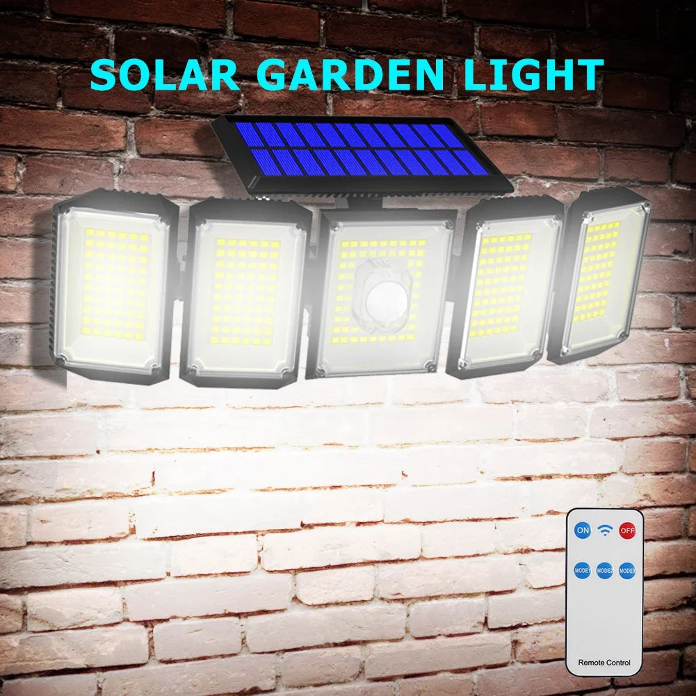 Solar Motion Sensor Lights Outdoor IP65 Waterproof Outdoor Wall Lamp Adjustable Wide Angle Solar GardenSecurity Lighting