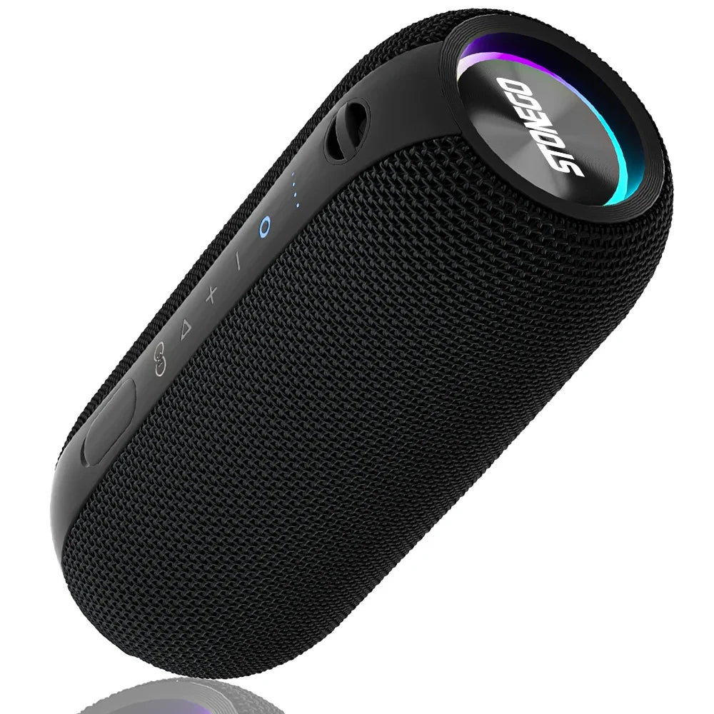 Wireless Bluetooth Speakers Portable Punk Style Dual Speakers Transparent LED TWS Bass Diaphragm Sound