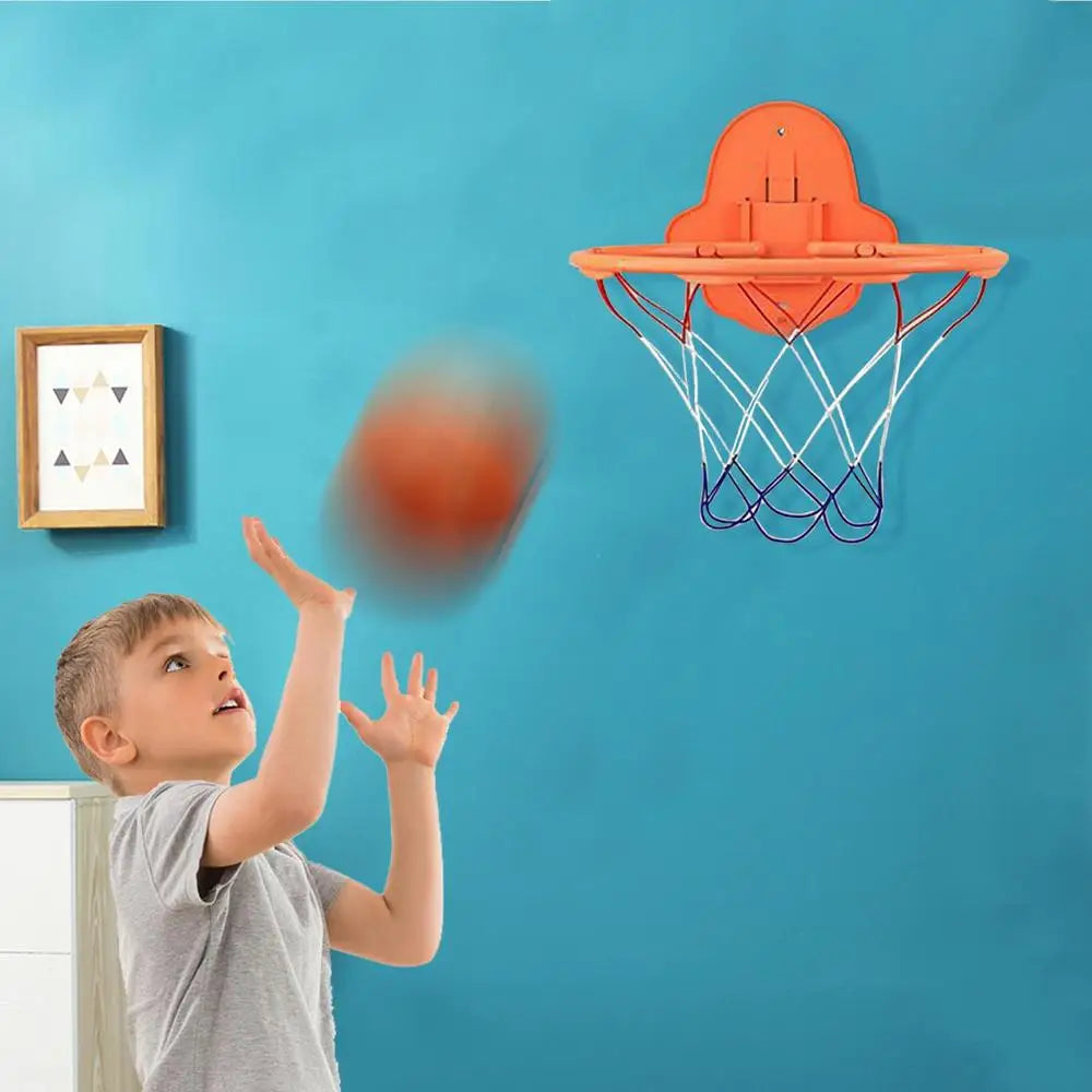 Indoor Basketball Hoop 32cm Dribbling Silent Basketball Training Hoop Noiseless Bouncing Foldable Wall-Mounted Outdoor Toys