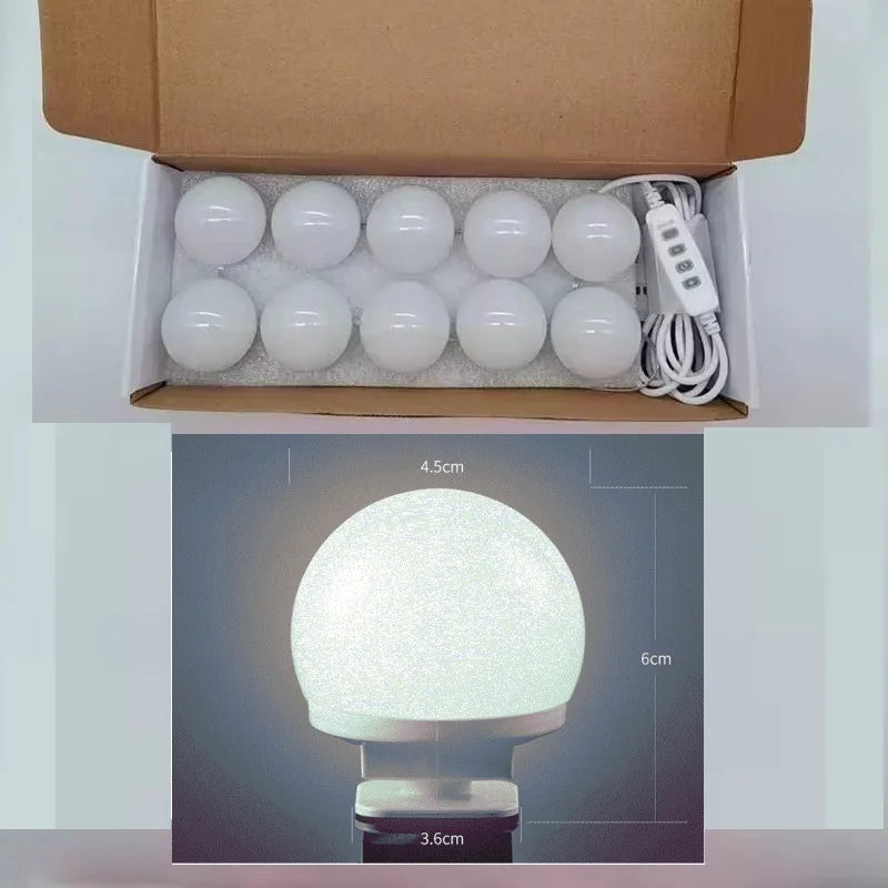 Makeup Mirror LED Light Bulbs Vanity Lights USB 12V Bathroom Dressing Table Lamp Dimmable LED Vanity Light For Mirror Light