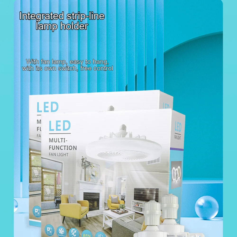Smart 3-in-1 led Ceiling Fan Light with Remote Control 3-speed E27 AC85-265v for Bedroom Living Room Fan Lighting Tricolor white