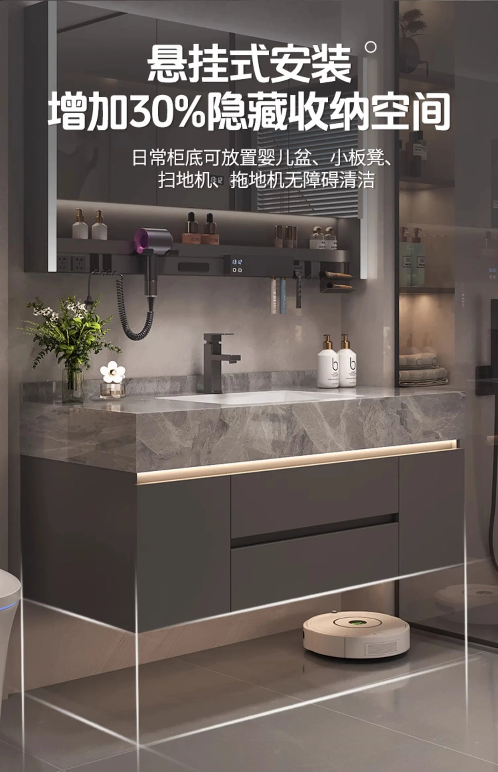 Simple Luxury Bathroom Cabinets Washbasin Vintage Toilet Drawer Bathroom Cabinets Storage Mirrors Mobili Per La Casa Furniture