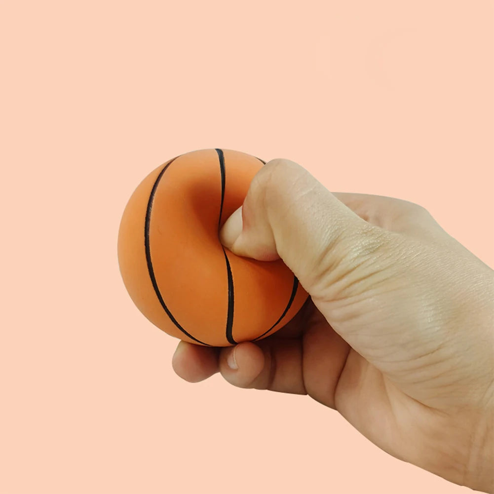 6cm Small Inflatable Basketball Rubber Mini Sports Basketball  Soft High Bouncy Decompression Ball Family Parent-Child Games
