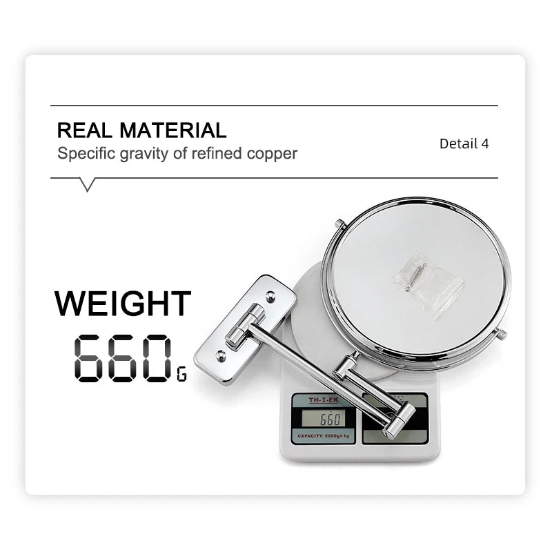 Bathroom Makeup Mirrors Wall Mount Extending Folding 3x 5x 10x Magnification Bath Mirror Double Side Mirror
