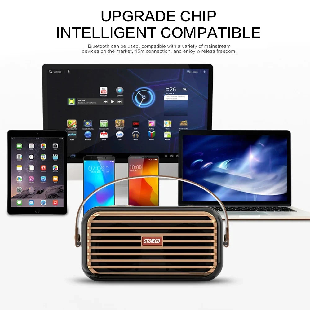 Wireless Bluetooth Speaker with Stereo Sound Extended Bass TWS Bluetooth 5 0 TF Card USB AUX Audio Input