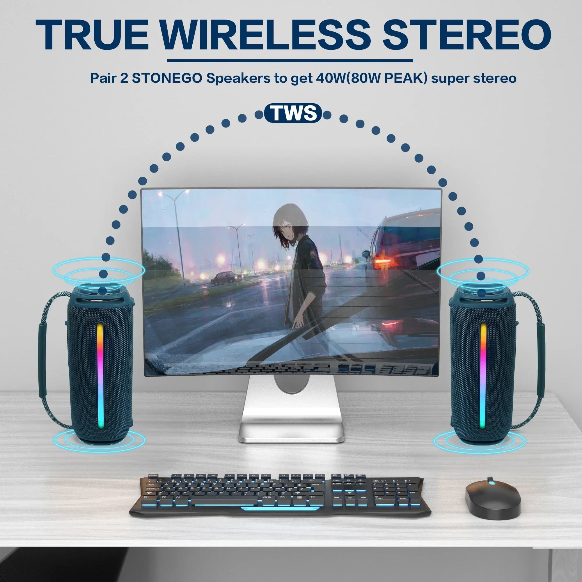 Portable Bluetooth 5.3 Wireless Speaker RGB Lantern IPX6 Waterproof Powerful Subwoofer High Quality Audio Outdoor Speaker