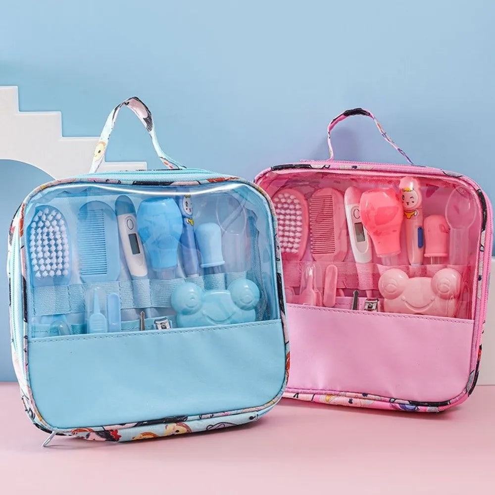 13Pcs/Set Multi-functional Baby Care Kit Nasal Aspirator Nail Clipper Newborn Care Essentials Comb Hair Wash Brush