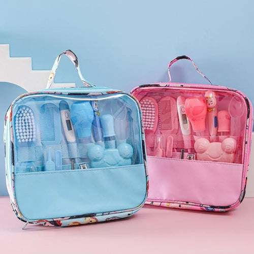 13Pcs/Set Multi-functional Baby Care Kit Nasal Aspirator Nail Clipper Newborn Care Essentials Comb Hair Wash Brush
