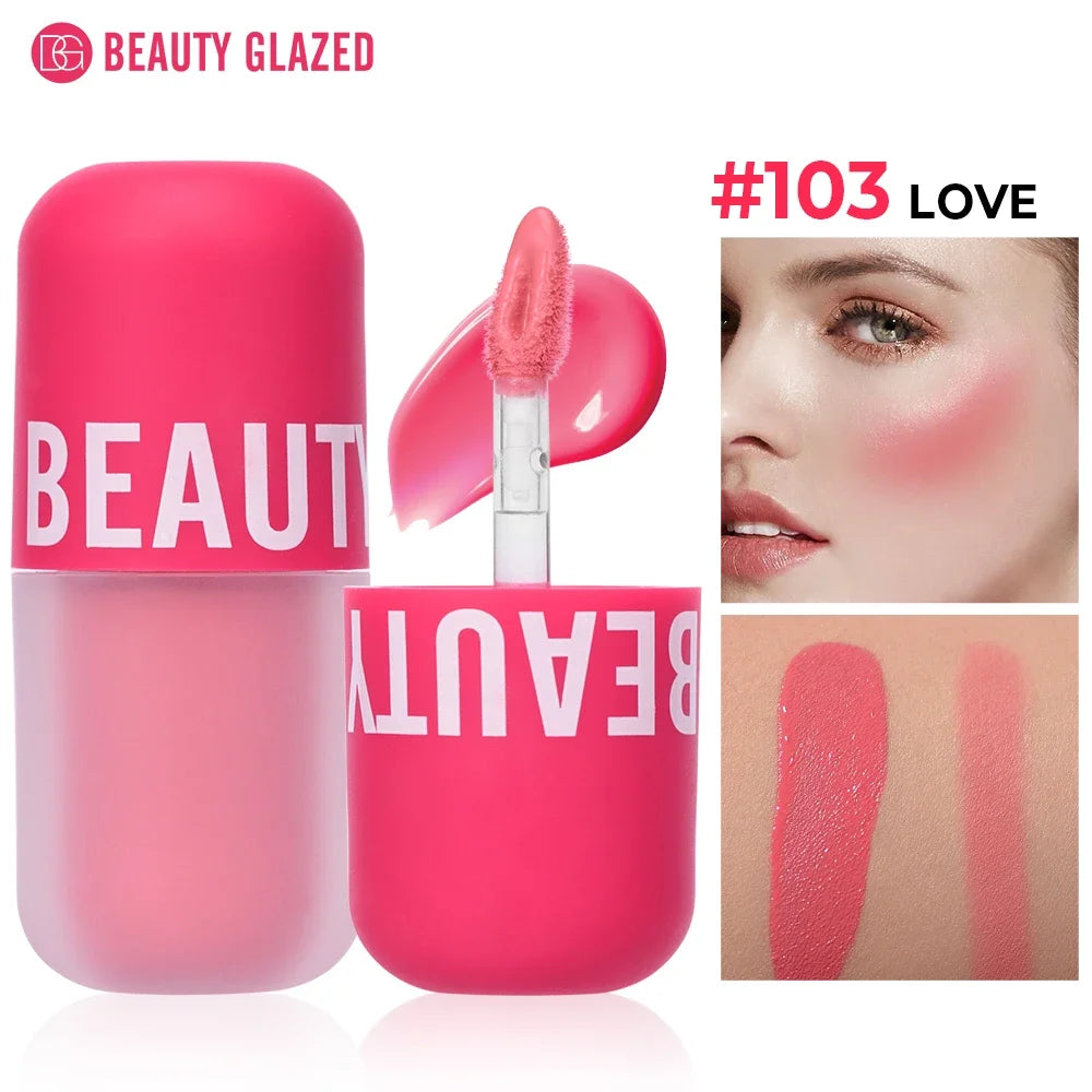 BEAUTY GLAZED 5 Colors Blush Serum Long Lasting Waterproof Natural Cheek Tint Blusher Matte Cream On Face Make Up Cosmetics
