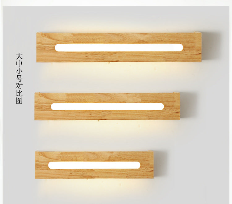 Modern Bathroom Mirror Wall Lamps Nordic Solid Wooden LED Sconce light   Linear Bedroom bedside Corridor staircase Lighting