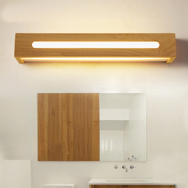 Modern Bathroom Mirror Wall Lamps Nordic Solid Wooden LED Sconce light   Linear Bedroom bedside Corridor staircase Lighting