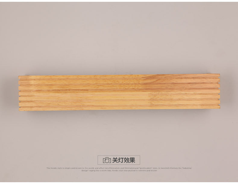 Modern Bathroom Mirror Wall Lamps Nordic Solid Wooden LED Sconce light   Linear Bedroom bedside Corridor staircase Lighting